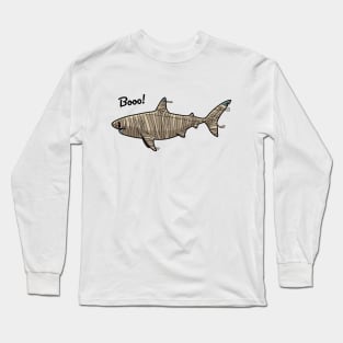 Booo Mummy Shark Funny Gift Women Men Boys Girls Long Sleeve T-Shirt